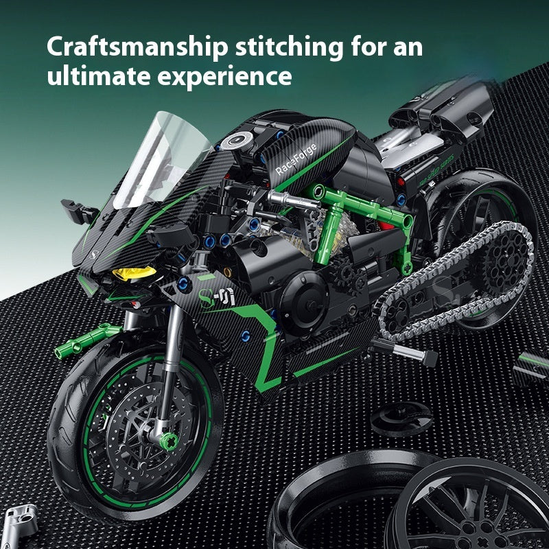 Building Blocks Motorcycle Toy Model Table Ornaments - Cindi Book