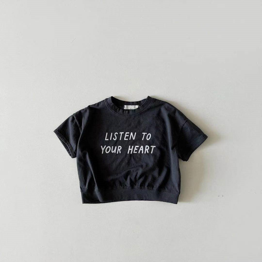 Dot Letter Crew Neck Short Sleeve Simple - Cindi Book