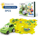 Children Puzzle Electric Railroad Speeder DIY Assembly Electric Car Automatic Rail City Scene Construction Education Toy Gift - Cindi Book