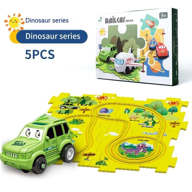 Children Puzzle Electric Railroad Speeder DIY Assembly Electric Car Automatic Rail City Scene Construction Education Toy Gift - Cindi Book