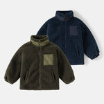 Boys' Thickening Coat Fleece Stand Collar Stitching - Cindi Book