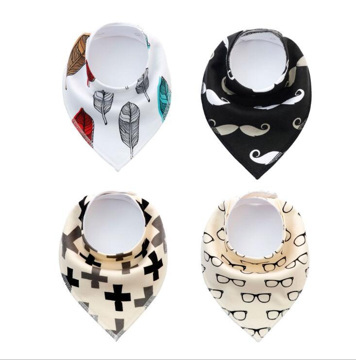 4pcs Lot Bibs Burp Cloth Print Arrow Wave Triangle Baby Bibs Cotton Bandana Accessories - Cindi Book