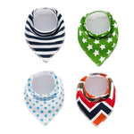4pcs Lot Bibs Burp Cloth Print Arrow Wave Triangle Baby Bibs Cotton Bandana Accessories - Cindi Book