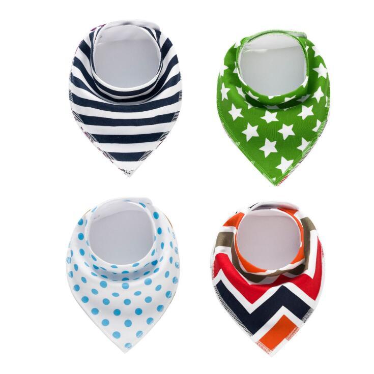 4pcs Lot Bibs Burp Cloth Print Arrow Wave Triangle Baby Bibs Cotton Bandana Accessories - Cindi Book