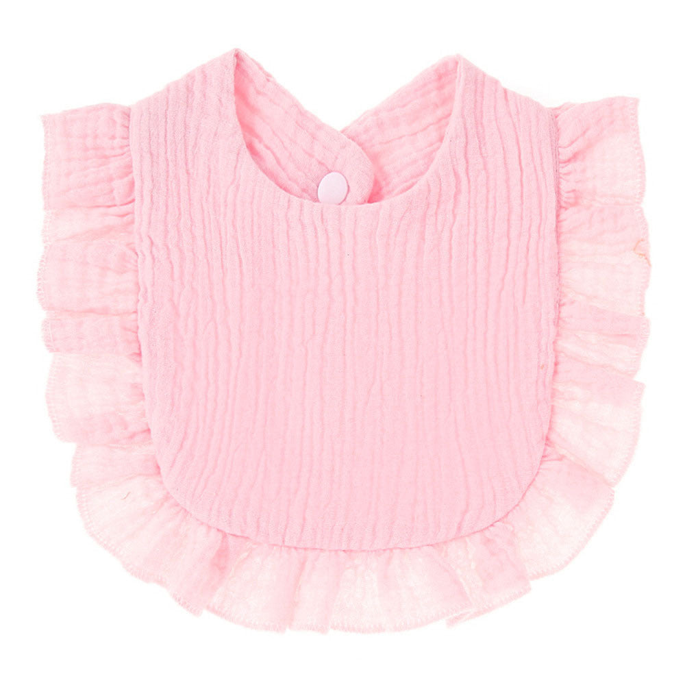 Ruffled Cotton Gauze Lace Bib Saliva Pocket - Cindi Book