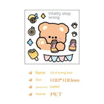 Cute Bear Clear Water Cup Stickers Children's Cartoon Korean Journal Material Mobile Phone Cup Decoration - Cindi Book