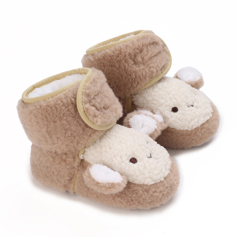0-12 Months Old Male And Female Baby Thickened Non-slip Cartoon Cotton Shoes - Cindi Book