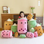 Fruit Milky Tea Cup Pillow Plush Toy Leather Phone Case - Cindi Book