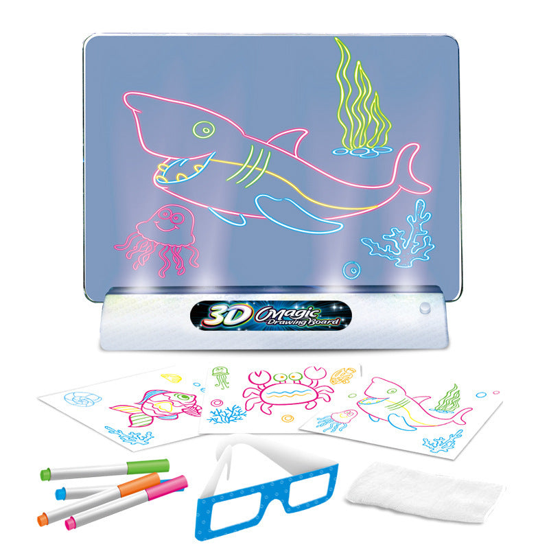 3D Fluorescent Drawing Board Magic Luminous Three-Dimensional Writing Board
