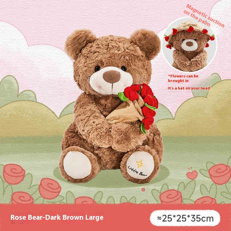 Rose Bouquet Bear Doll Plush Toy - Cindi Book