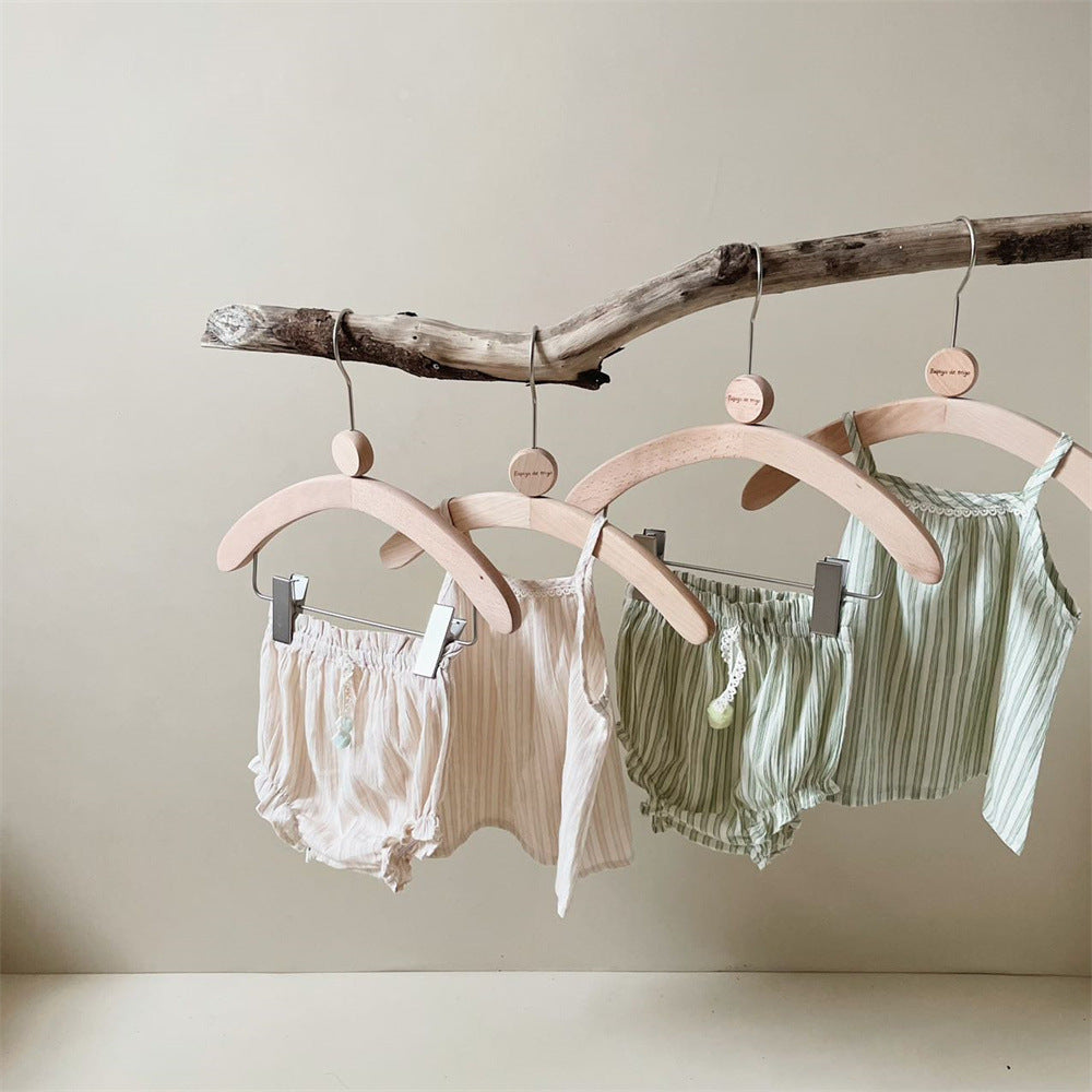Striped Spaghetti Straps Shorts Suit Baby Girl Two-piece Suit Suit - Cindi Book