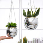 Cross-border Disco Ball Planter Hanging Mirror Spherical Plastic Flowerpot - Cindi Book