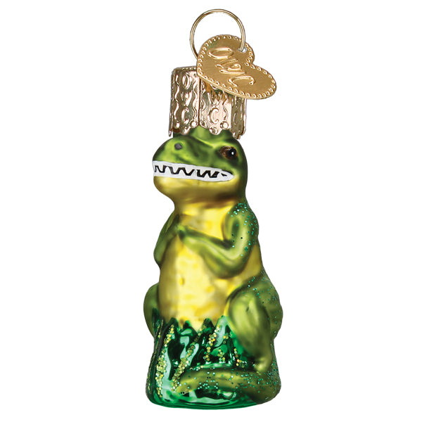Old World Christmas Mini T-rex Ornament - hand-blown glass Christmas tree ornament (view 3)