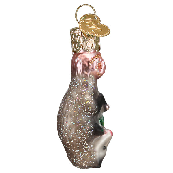 Old World Christmas Mini Opossum Ornament - hand-blown glass Christmas tree ornament (view 4)