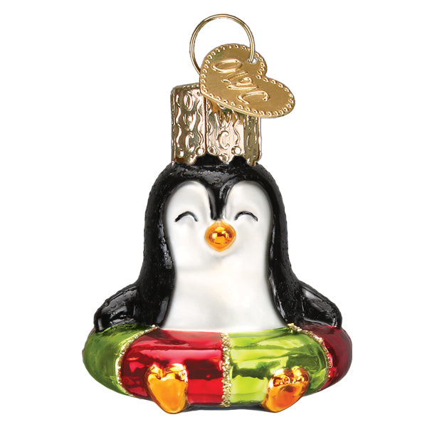 Old World Christmas Mini Penguin Ornament - hand-blown glass Christmas tree ornament (view 2)