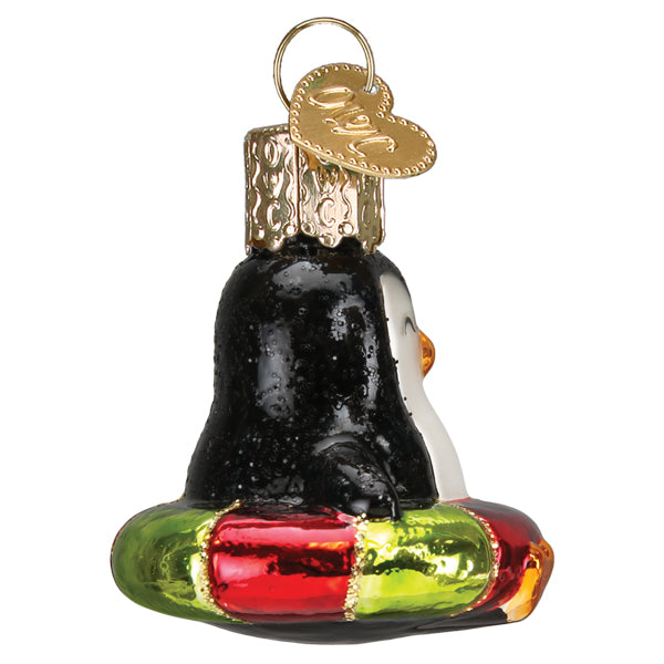 Old World Christmas Mini Penguin Ornament - hand-blown glass Christmas tree ornament (view 4)