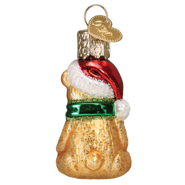 Old World Christmas Mini Teddy Bear Ornament - hand-blown glass Christmas tree ornament (view 3)