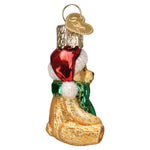 Old World Christmas Mini Teddy Bear Ornament - hand-blown glass Christmas tree ornament (view 4)