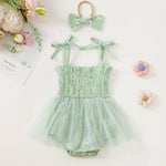 Baby Girl Mesh Camisole Princess Dress With Bowknot Headwear - Cindi Book