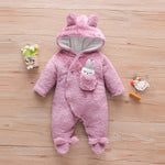 Solid Color Cartoon Baby One-piece Thick Cotton Velvet Suit - Cindi Book