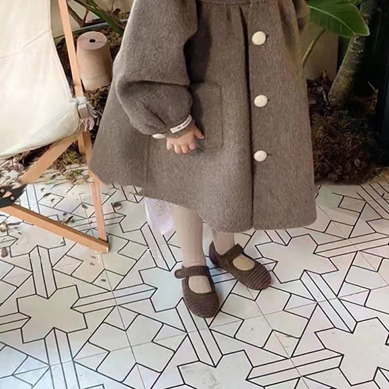 Doll Collar Mid-length Girls' Woolen Winter Winter New Coat - Cindi Book
