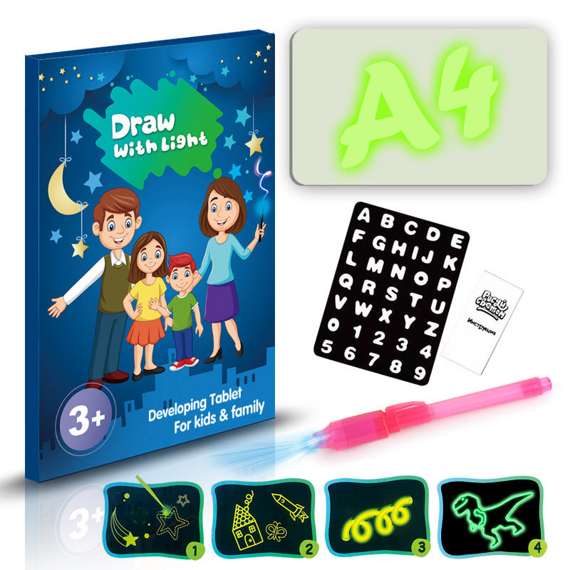 Educational Toy Drawing Pad 3D Magic 8 Light Effects Puzzle Board Sketchpad - Cindi Book