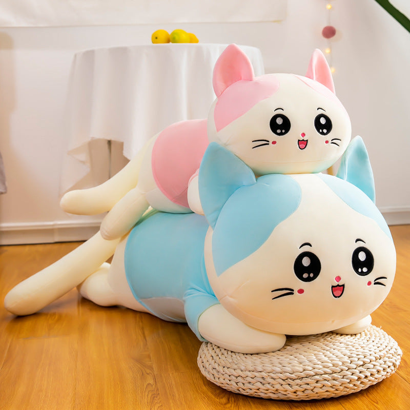 Cute Cat Plush Toy Sofa Cushion Long Throw Pillow - Cindi Book