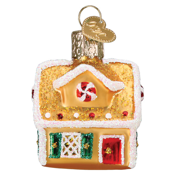 Old World Christmas Mini Gingerbread House Ornament - hand-blown glass Christmas tree ornament (view 2)