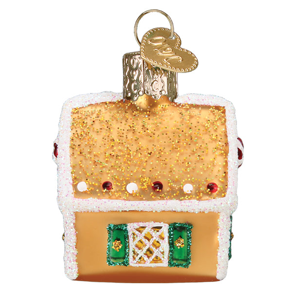 Old World Christmas Mini Gingerbread House Ornament - hand-blown glass Christmas tree ornament (view 3)