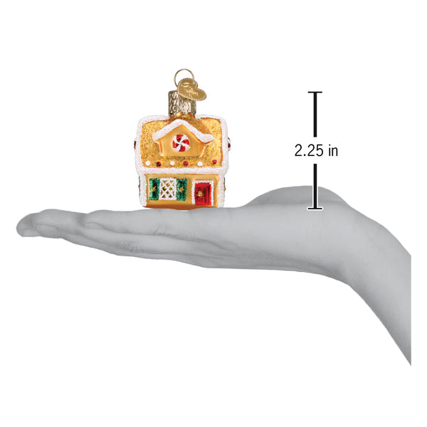 Old World Christmas Mini Gingerbread House Ornament - hand-blown glass Christmas tree ornament (view 5)