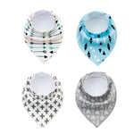 4pcs Lot Bibs Burp Cloth Print Arrow Wave Triangle Baby Bibs Cotton Bandana Accessories - Cindi Book