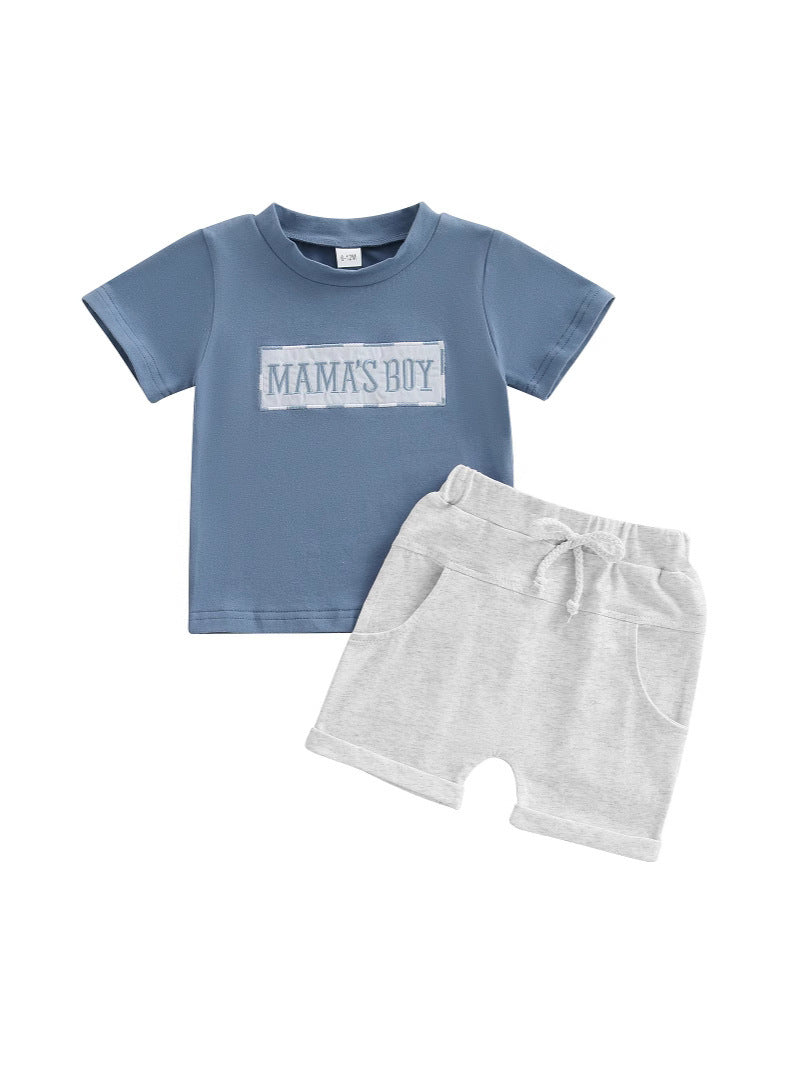 Fashion Personality Boy Letter Short Sleeve Suit - Cindi Book