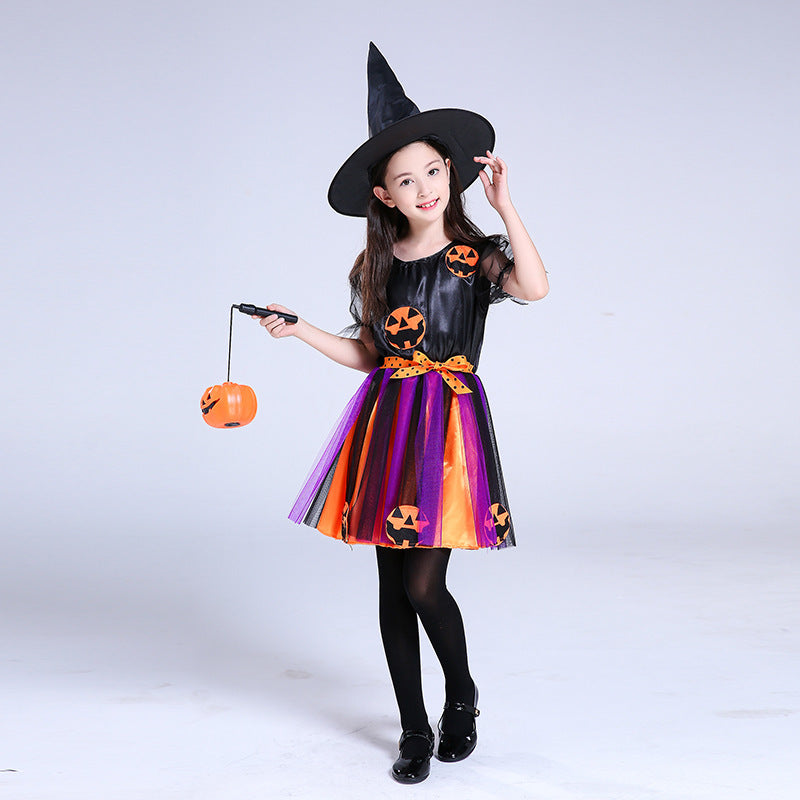 Children's Halloween costume girls pumpkin costume - Cindi Book