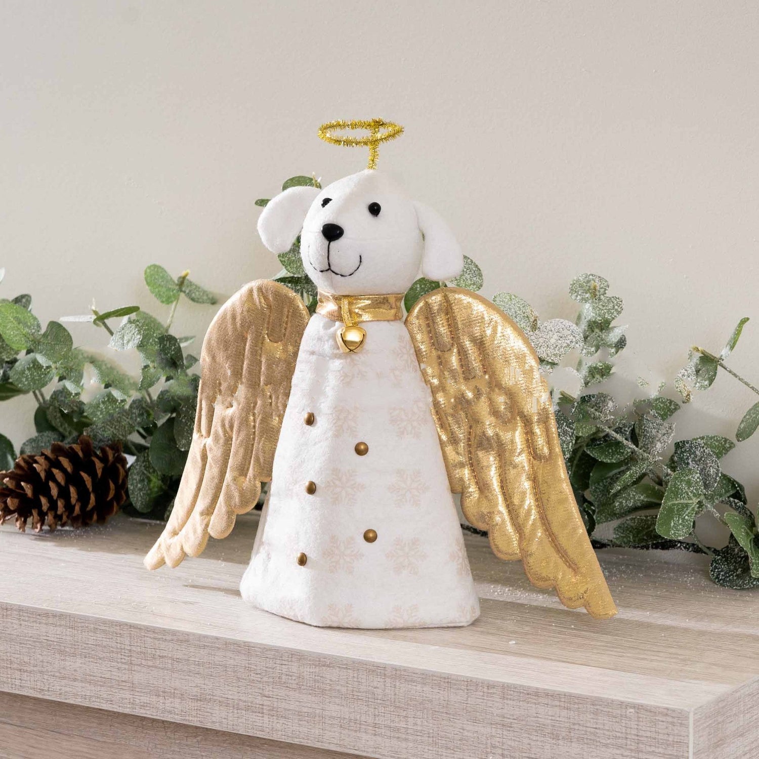 Christmas Miracle Golden Angel Dog Artisan Tree Topper - Cindi Book