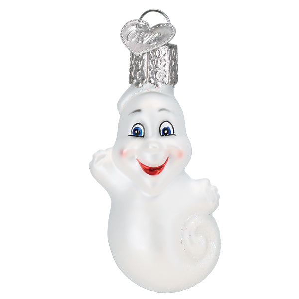 Old World Christmas Mini Ghost Ornament - hand-blown glass Christmas tree ornament (view 2)