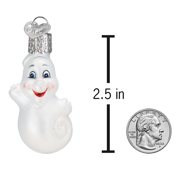Old World Christmas Mini Ghost Ornament - hand-blown glass Christmas tree ornament (view 5)