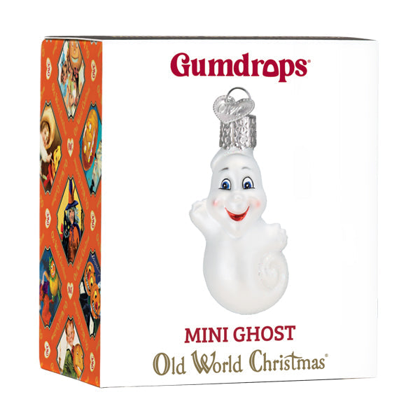Old World Christmas Mini Ghost Ornament - hand-blown glass Christmas tree ornament (view 6)
