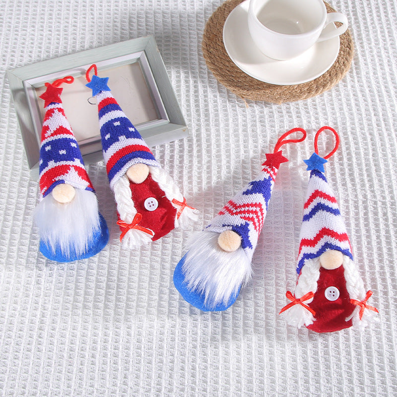 Star Striped Knitted Hat Decoration Small Pendant - Cindi Book