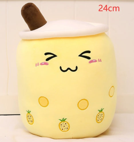 Cute Fruit Drink Plush Stuffed Soft Strawberry Milk Tea Plush Boba Tea Cup Toy Bubble Tea Pillow Cushion Kids Gift - Cindi Book