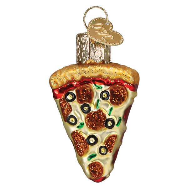 Old World Christmas Mini Pizza Slice Ornament - hand-blown glass Christmas tree ornament (view 2)