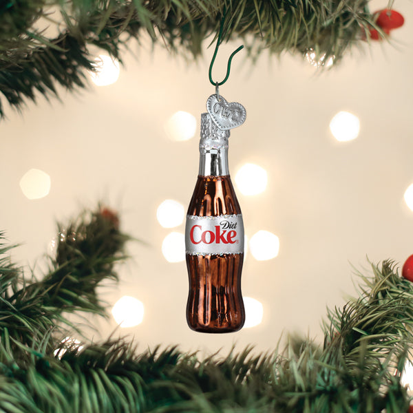 Old World Christmas Mini Diet Coke® Bottle Ornament - hand-blown glass Christmas tree ornament