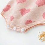Spring Autumn Infant Baby Girls Knit Long Sleeve Loving Heart Coat Rompers - Cindi Book
