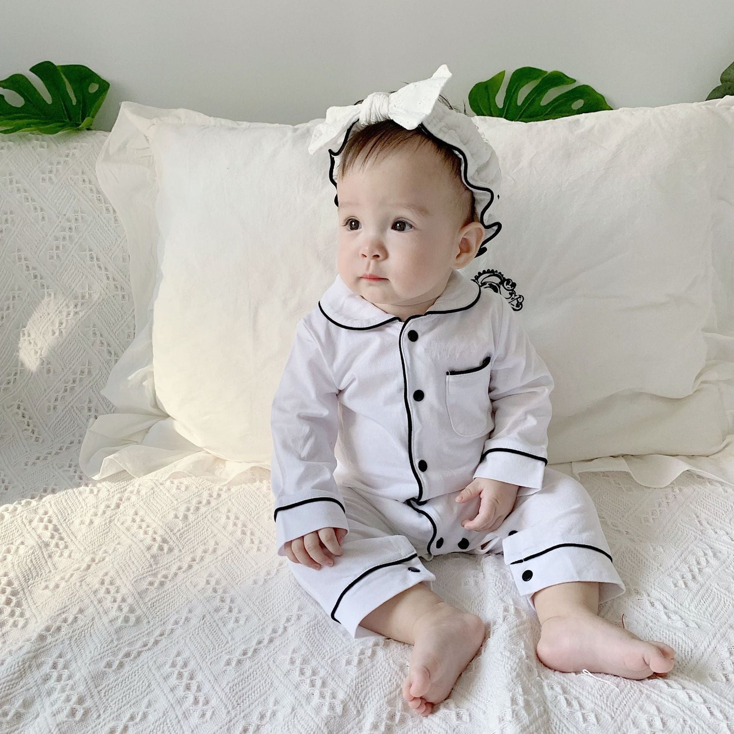 Baby pajamas solid color baby onesies kids clothes - Cindi Book