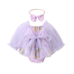 Girls' Fashionable Flower Embroidered Mesh Romper - Cindi Book