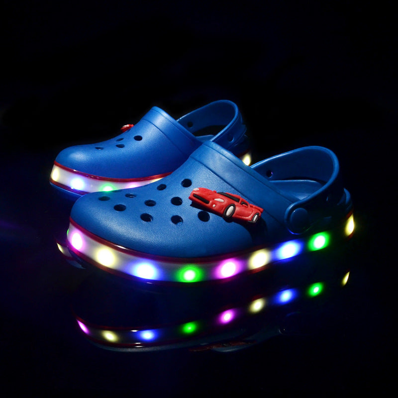 Shoes with LED Light Children's Hole Shoes Summer Children