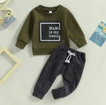 Letter Printed Round Neck Long-sleeved Sweater And Trousers Two-piece Set - Cindi Book