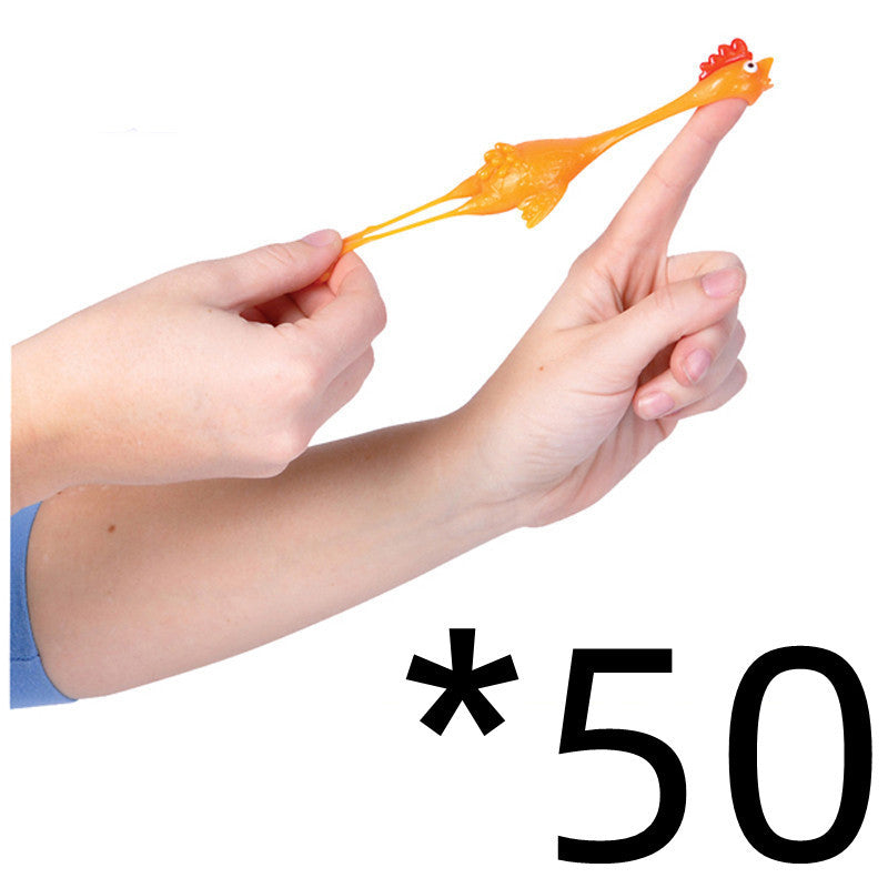 Catapult Launch Rubber Catapulted Chicken Toys Light Finger Prank Stretchy Flying Ejection Toy Slingshot Turkey Sticky - Cindi Book