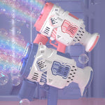 Bubble Gun Rocket Soap Bubble Machine Electric Space Launcher Continues To Produce Bubbles With LED Light - Cindi Book