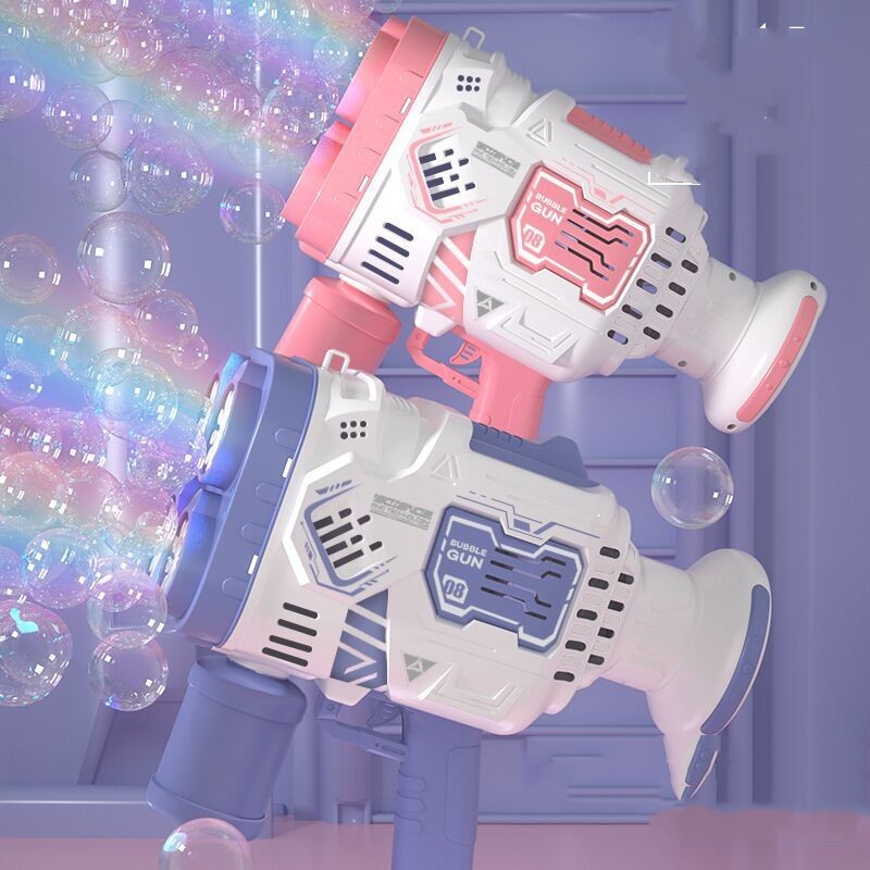 Bubble Gun Rocket Soap Bubble Machine Electric Space Launcher Continues To Produce Bubbles With LED Light - Cindi Book