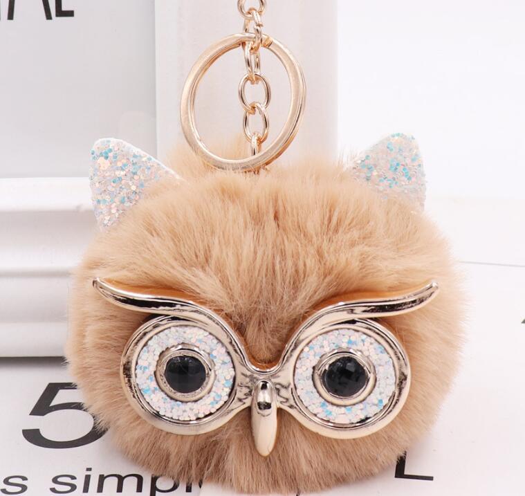 Lovely Owl Plush Doll Kids Favors Fur Ball Key Chain - Cindi Book